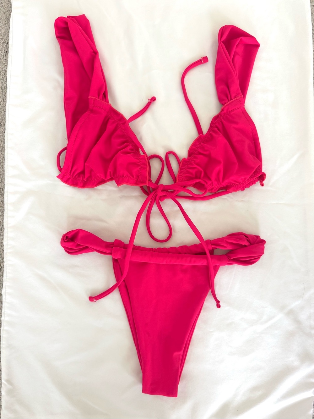 Hot Pink Two-Piece Tie Bikini